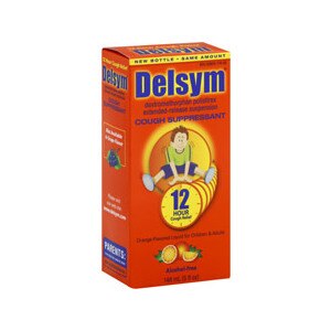 Delsym Cough Suppressant 12 Hour Cough Relief Liquid For Children & Adults Orange