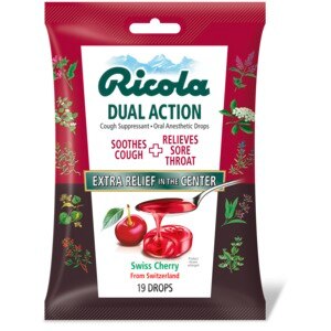 Ricola Dual Action Cough Suppressant Drops Cherry