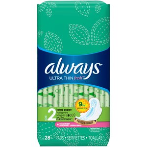 Always Fresh Ultra Thin Pads Super Long Flexi-Wings Scented