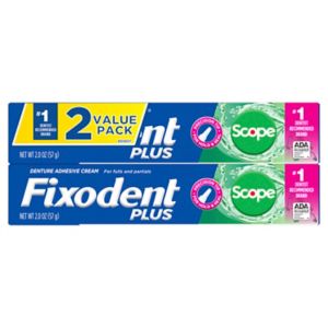 Fixodent Food Seal Denture Adhesive Cream Plus Scope Flavor