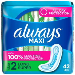 Always Maxi Pads Long-Super for Heavy Absorbency