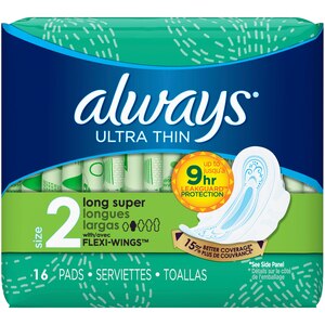 Always Ultra Thin Pads Long Super Flexi-Wings
