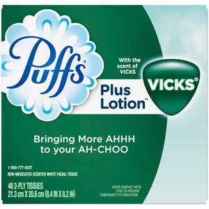 Puffs Plus Lotion Facial Tissue With The Scent Of Vicks