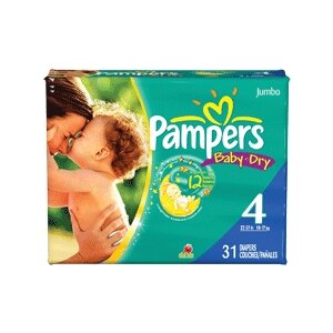 Pampers Baby-Dry Diapers Size 4 22-37 Lbs