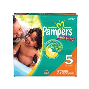 Pampers Baby-Dry Diapers Size 5 27+ Lbs