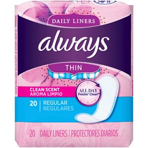Always Thin Pantiliners Regular Clean Fresh Scent