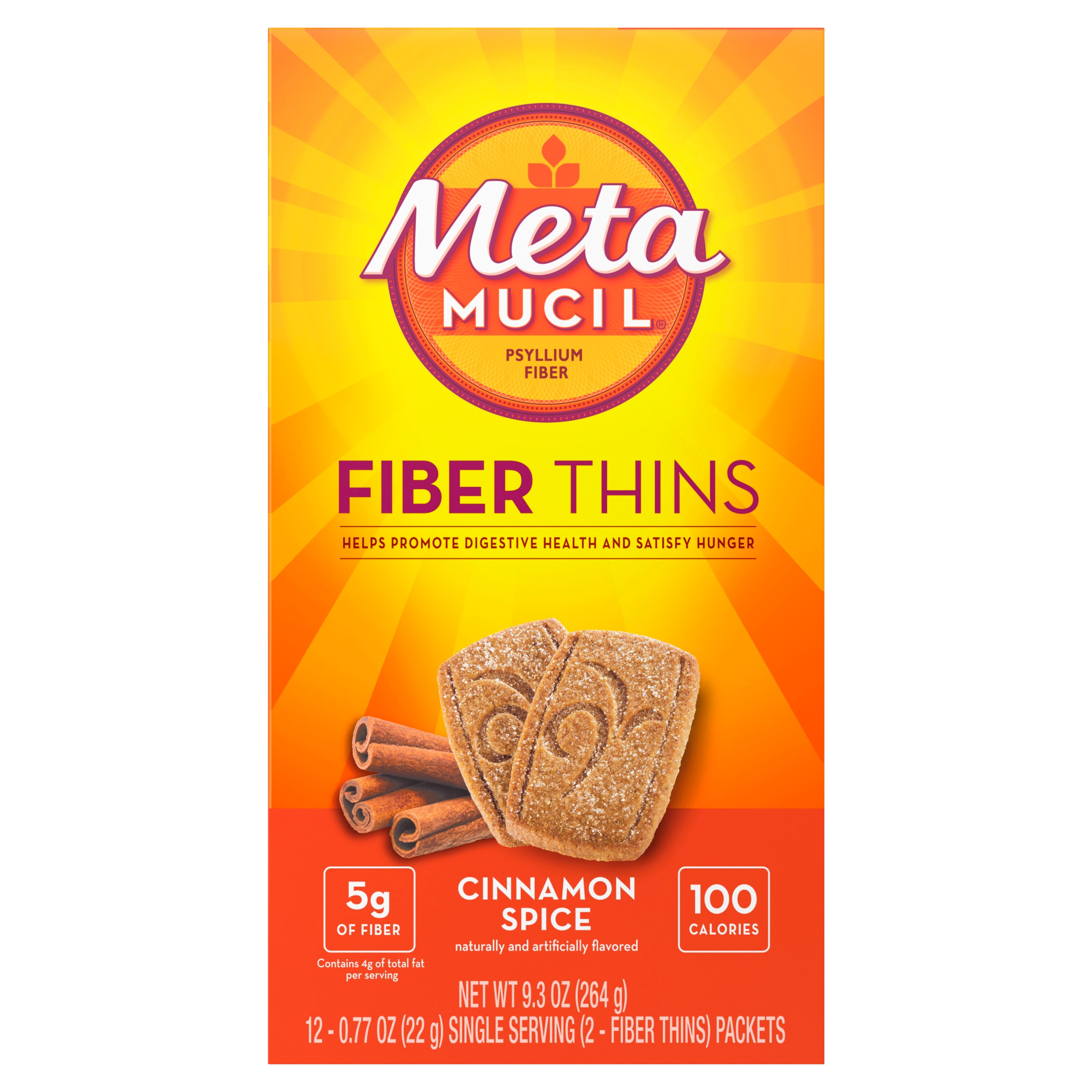 Metamucil Fiber Wafers Cinnamon Spice