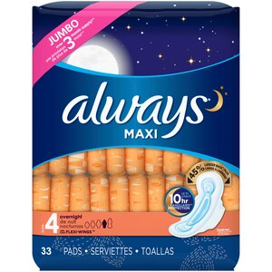 Always Maxi Pads Overnight with Flexi-Wings Jumbo Pack