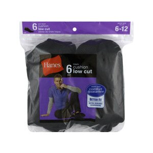 Hanes Cusion Low Cut Socks Black