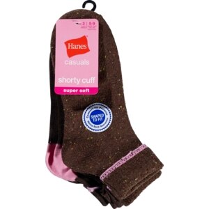 Hanes Socks Women's Wide Rib Crew Size 5-9 Blue/White/Gray
