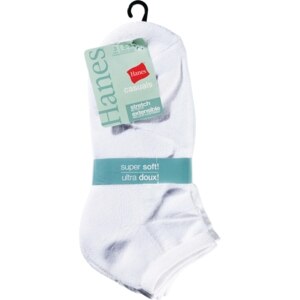 Hanes Casuals White Low Cut Socks Shoe Size 5 - 9