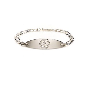 American Medical ID Mens Silver Premier Emboss Bracelet