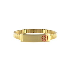 American Medical ID Bracelet Goldtone Women Expansion Band 7