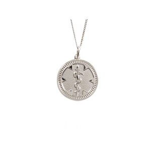 American Medical ID Necklace Silver Medallion Necklace 24