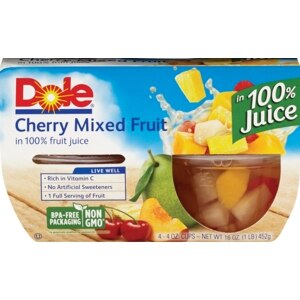 Dole Fruit Bowls Cherry Mixed Fruit 4-4 Oz Cups
