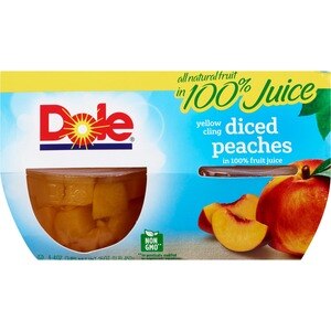Dole Yellow Cling Diced Peaches In Light Syrup 4-4 Oz Cups
