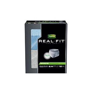 Depend Real Fit Briefs for Men Maximum Absorbency S/M 28-40 Inches