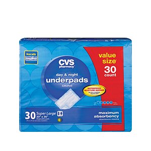 CVS Day & Night Underpads Super Large (2 PK of 30 EA/Total 60)