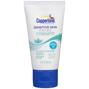 Coppertone Sensitive Skin Sunscreen Lotion for Faces SPF 50