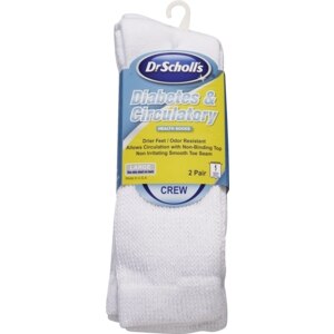 Dr. Scholl's Diabetes & Circulatory Crew Health Socks White Large