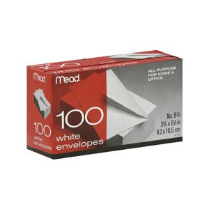 Mead White Envelopes 3-5/8 X 6-1/2 Inch.