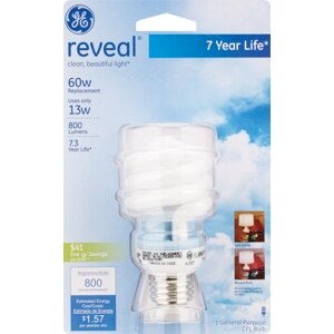 GE Reveal General Purpose Bulb 13 Watt