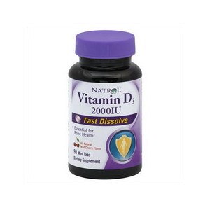 Natrol Vitamin D3 2000 IU Fast Dissolve Mini Tab All Natural Wild Cherry