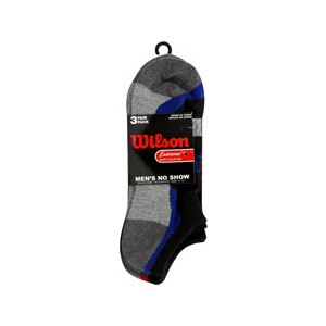 Wilson Men's No Show Socks Size 10-13, Grey & Black
