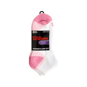 Wilson Women's Low Cut Socks Size 9-11, Pink & White