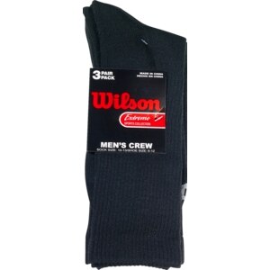 Wilson Men's Crew Socks Size 10-13, Black