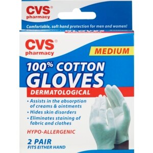 CVS 100% Cotton Gloves Dermatological Medium