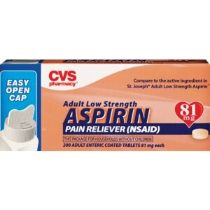 CVS Adult Low Strength Pain Reliever (NSAID) Coated Tablets 81 mg