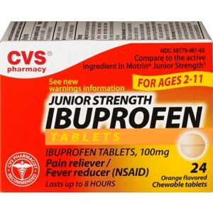 CVS Ibuprofen 100 Mg Tablets Junior Strength Orange Flavored
