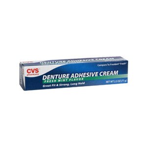 CVS Denture Adhesive Cream Fresh Mint Flavor