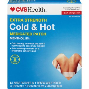CVS Health Extra Strength Cold & Hot Medicated Patches 5CT, Large