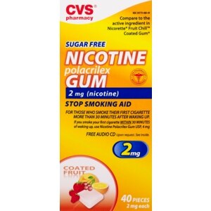 CVS Nicotine Gum 2 mg Fruit Coated