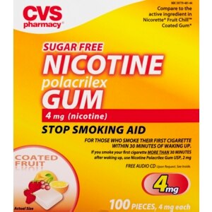 CVS Nicotine Gum 4 mg Fruit Coated