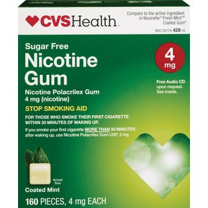 CVS Nicotine Polacrilex Gum 4 mg Cool Mint