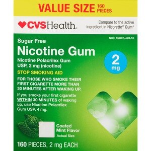 CVS Nicotine Polacrilex Gum 2 mg Cool Coated Mint