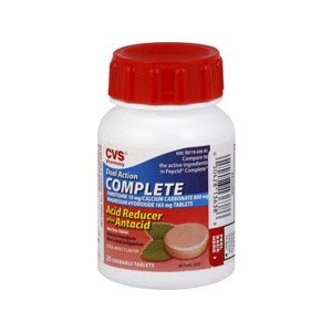 CVS Dual Action Complete Acid Reducer Plus Antacid Tablets Cool Mint