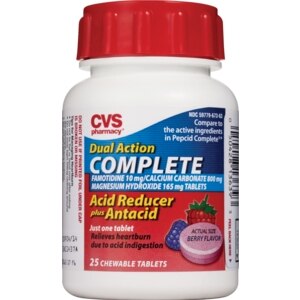 CVS Dual Action Complete Acid Reducer Plus Antacid Tablets Berry