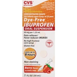 CVS Dye-free Oral Suspension Ibuprofen Berry Flavor (50 mg per 1.25 ml)