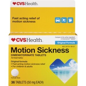 CVS Motion Sickness 50 mg Tablets