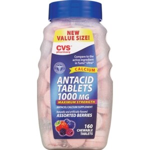 CVS Antacid Tablets 1000 mg Chewable Assorted Berries Value Size