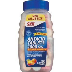 CVS Antacid Tablets 1000 mg Chewable Assorted Fruit Value Size