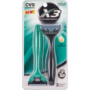 CVS X3 Mens Disposable Razors with Vitamin E