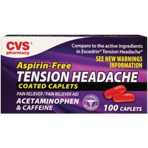 CVS Aspirin Free Tension Headache Pain Reliever/Pain Reliever Aid Coated Caplets