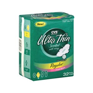 CVS Ultra Thin Pads with Wings Regular Fresh Scent