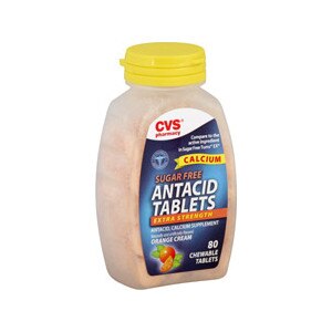 CVS Sugar Free Extra Strength Antacid Calcium Supplement Orange Cream Tablets