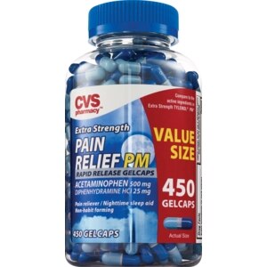 CVS Extra Strength Pain Relief PM Rapid Release Gelcaps Value Size